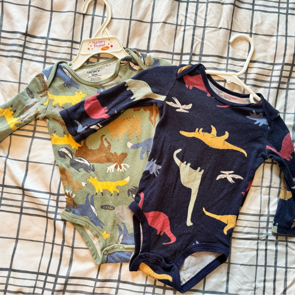 Carter's Green and Blue Bodysuits